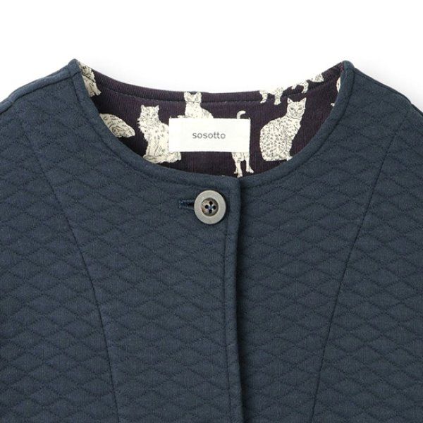 画像14: sosotto / ソソット コットンキルト ノーカラーコート (14)