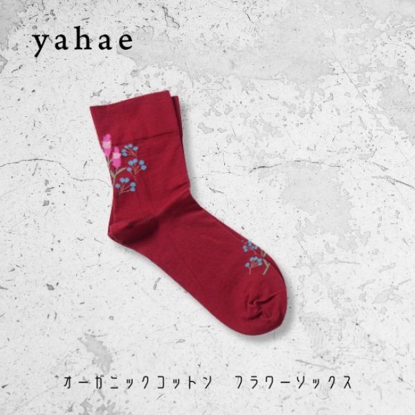 画像2: yahae / ヤハエ オーガニックコットン フラワーソックス (2)