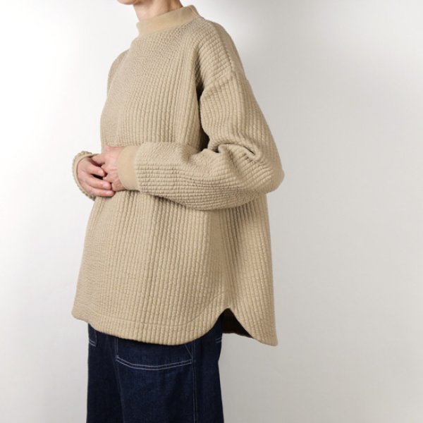 画像11: grin / グリン ストライプキルト モックラウンドプルオーバー (11)