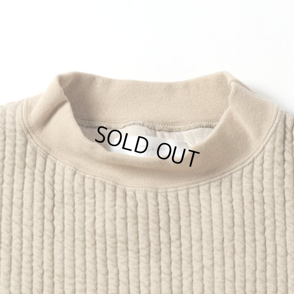 画像2: grin / グリン ストライプキルト モックラウンドプルオーバー (2)