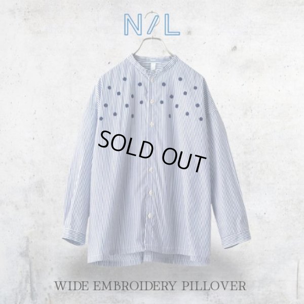 画像1: NATURAL LAUNDRY / ナテュラルランドリー 先染めブロード ワイド刺しゅうシャツ (1)