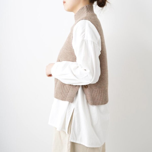 画像11: NATURAL LAUNDRY / ナテュラルランドリー ライトラム サイドボタンベスト (11)