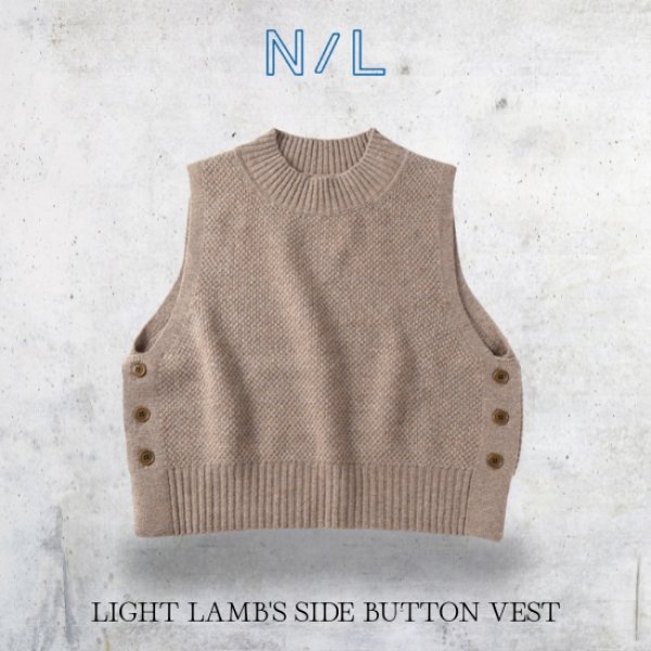 画像8: NATURAL LAUNDRY / ナテュラルランドリー ライトラム サイドボタンベスト (8)
