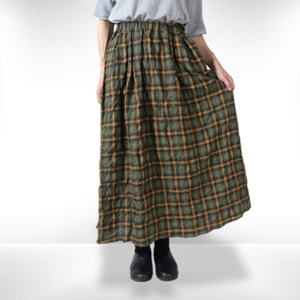 画像8: NARU / ナル ヘリンボン シャーリングスカート (8)