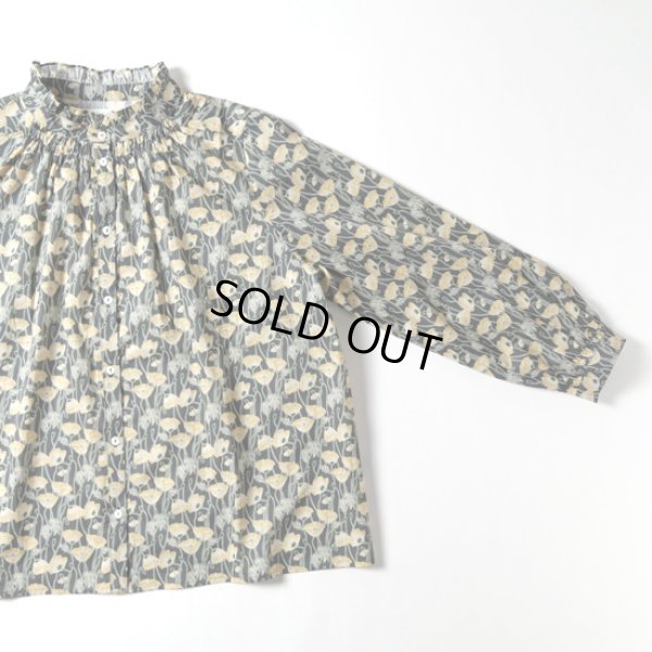 画像10: sosotto / ソソット リバティタナローン フリル衿ゴムシャーリングブラウス (10)