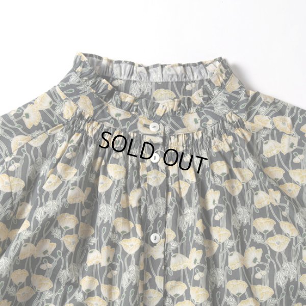 画像6: sosotto / ソソット リバティタナローン フリル衿ゴムシャーリングブラウス (6)