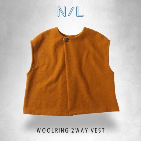 画像1: NATURAL LAUNDRY / ナテュラルランドリー ウールリング 2WAYベスト (1)