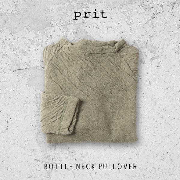 画像10: prit / プリット ウール綿接結 ラグランスリーブ ボトルネックプルオーバー (10)