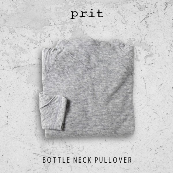 画像11: prit / プリット ウール綿接結 ラグランスリーブ ボトルネックプルオーバー (11)