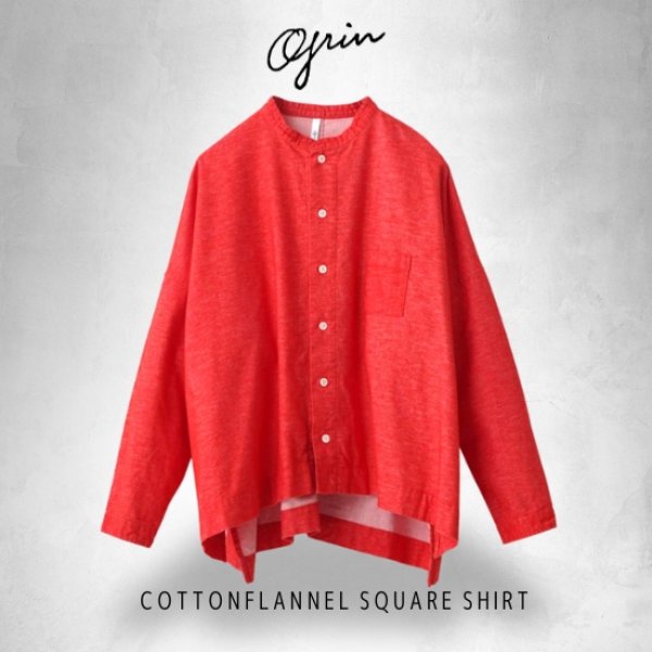 画像1: grin / グリン コットンネル スクエアシャツ (1)