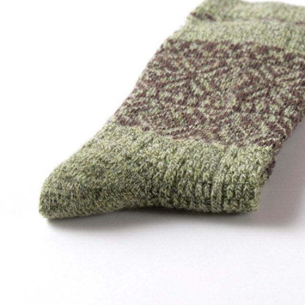画像2: yahae / ヤハエ ウールオーガニックコットン スノーパターンソックス (2)