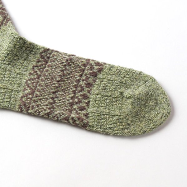 画像5: yahae / ヤハエ ウールオーガニックコットン スノーパターンソックス (5)