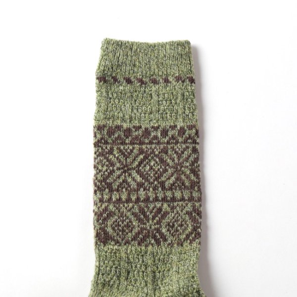 画像3: yahae / ヤハエ ウールオーガニックコットン スノーパターンソックス (3)