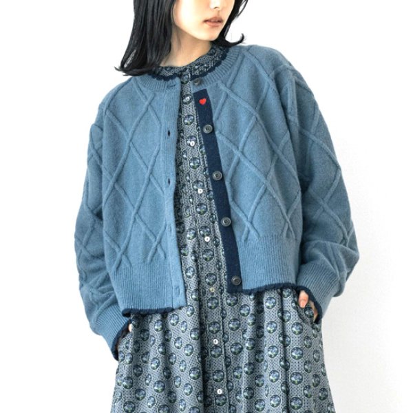 画像2: PONT DE CHALONS / ポンデシャロン ハート刺しゅうチロルカーディガン (2)