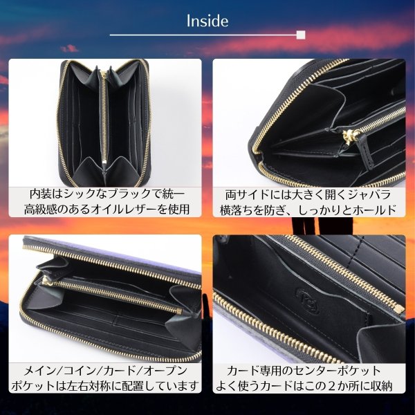 画像5: Kcs / ケイシイズ　ラウンドジップウォレット4　エミュー (5)