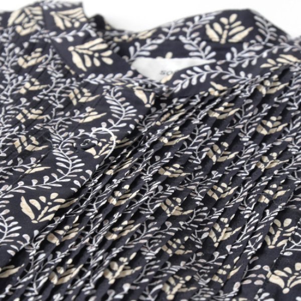 画像3: sosotto / ソソット ツタ柄細ピンタック ウエストドロストワンピース (3)