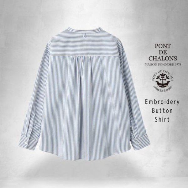 画像13: PONT DE CHALONS / ポンデシャロン 刺繍ボタンシャツ (13)