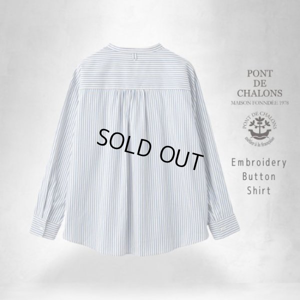画像13: PONT DE CHALONS / ポンデシャロン 刺繍ボタンシャツ (13)
