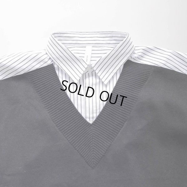 画像7: KELEN / ケレン ニットベスト重ね着風ストライプシャツワンピース APOLU (7)