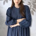 画像2: sosotto / ソソット 5.5ozデニム ビブヨークギャザーワンピース (2)