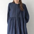 画像3: sosotto / ソソット 5.5ozデニム ビブヨークギャザーワンピース (3)