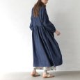 画像5: sosotto / ソソット 5.5ozデニム ビブヨークギャザーワンピース (5)
