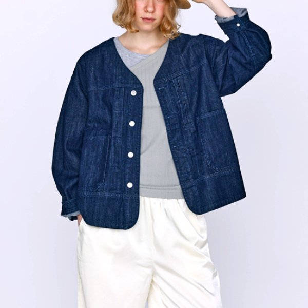 画像2: KELEN / ケレン Vネックデザインデニムジャケット JEY (2)