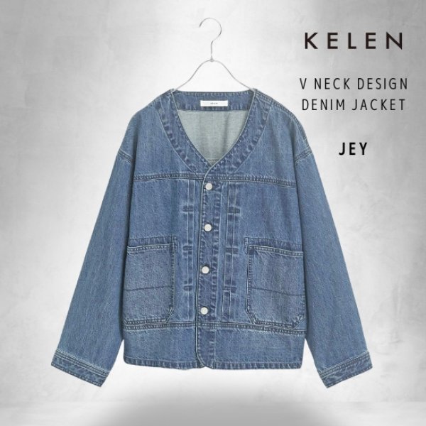 画像7: KELEN / ケレン Vネックデザインデニムジャケット JEY (7)