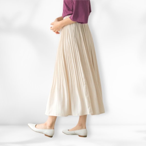 画像4: sosotto / ソソット アンティークサテン 消しプリーツスカート (4)