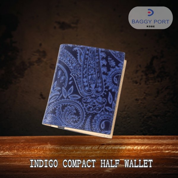 画像3: BAGGYPORT / バギーポート 藍染 二つ折り財布 エンボスペイズリー (3)