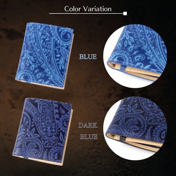 画像8: BAGGYPORT / バギーポート 藍染 二つ折り財布 エンボスペイズリー (8)