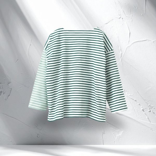 画像12: NATURAL LAUNDRY / ナテュラルランドリー パネルボーダー バイカラープルオーバー (12)