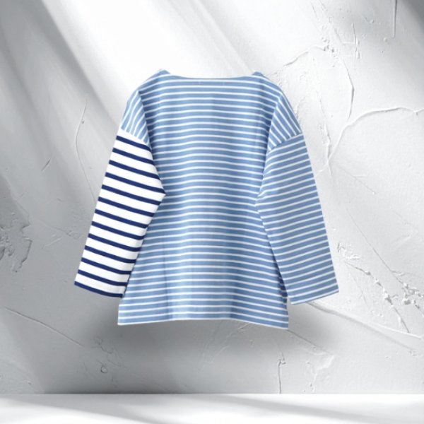 画像10: NATURAL LAUNDRY / ナテュラルランドリー パネルボーダー バイカラープルオーバー (10)