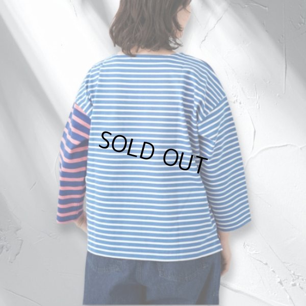 画像6: NATURAL LAUNDRY / ナテュラルランドリー パネルボーダー バイカラープルオーバー (6)