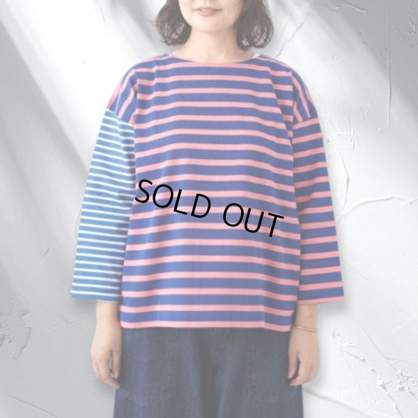 画像3: NATURAL LAUNDRY / ナテュラルランドリー パネルボーダー バイカラープルオーバー (3)