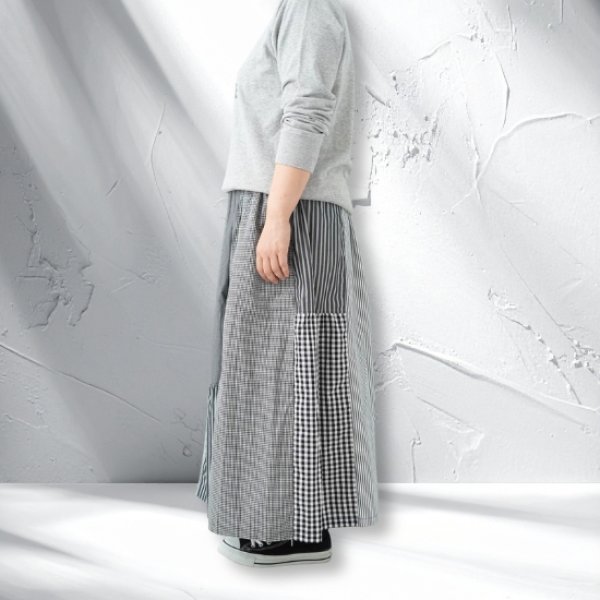 画像5: NATURAL LAUNDRY / ナテュラルランドリー クラフトパネル シャーリングスカート (5)