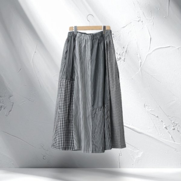 画像9: NATURAL LAUNDRY / ナテュラルランドリー クラフトパネル シャーリングスカート (9)