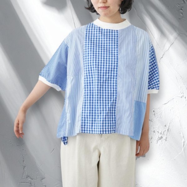 画像2: NATURAL LAUNDRY / ナテュラルランドリー クラフトパネル ハギモックプルオーバー (2)