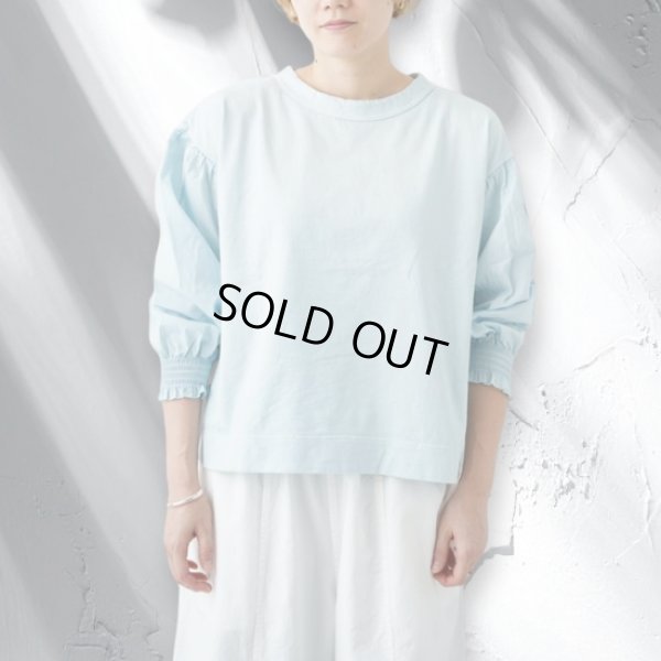 画像2: grin / グリン 天竺×布帛 シャーリング プルオーバー (2)