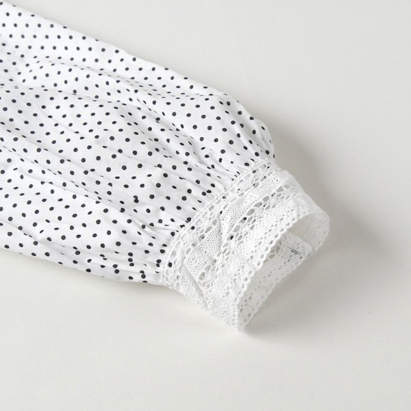 画像13: PONT DE CHALONS / ポンデシャロン スタンドレースカラーピンタックブラウス (13)