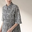 画像3: sosotto / ソソット LIBERTYイーストボーンローン前開きチビ衿ピンタックワンピース6分袖 (3)