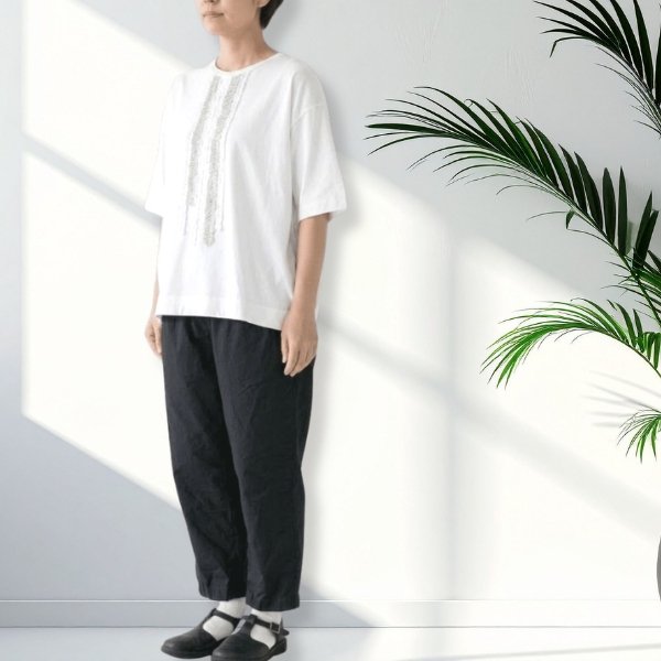 画像2: prit / プリット 綾ダンプ ワンタック テーパードパンツ (2)