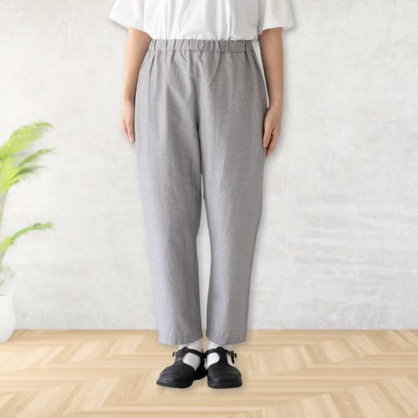 画像2: prit / プリット 綿麻ストレッチ テーパードイージーパンツ (2)