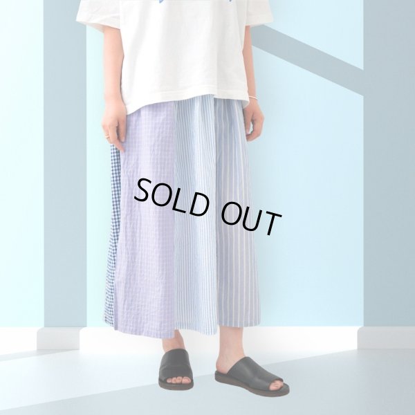 画像3: NATURAL LAUNDRY / ナテュラルランドリー 先染めパネル シャーリングスカート (3)