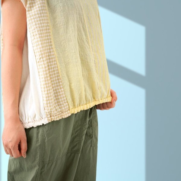 画像6: NATURAL LAUNDRY / ナテュラルランドリー 先染めパネル フローティプルオーバー (6)