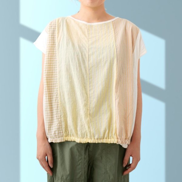 画像2: NATURAL LAUNDRY / ナテュラルランドリー 先染めパネル フローティプルオーバー (2)