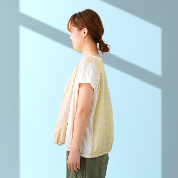 画像4: NATURAL LAUNDRY / ナテュラルランドリー 先染めパネル フローティプルオーバー (4)