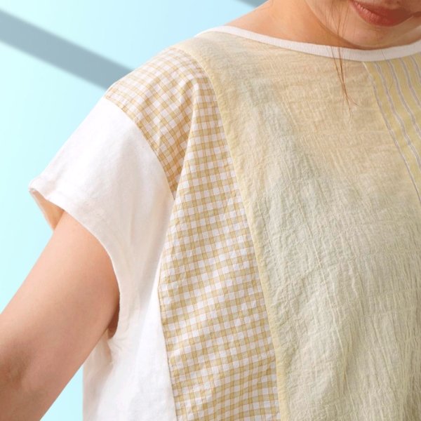 画像3: NATURAL LAUNDRY / ナテュラルランドリー 先染めパネル フローティプルオーバー (3)