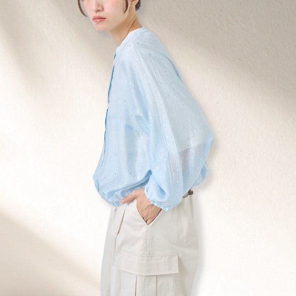 画像13: KELEN / ケレン 箔プリントバルーンシルエットブラウス SNOW (13)