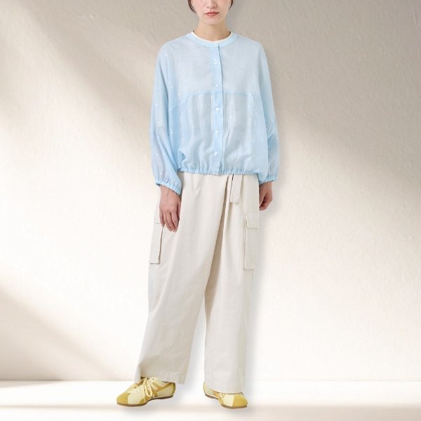 画像11: KELEN / ケレン 箔プリントバルーンシルエットブラウス SNOW (11)